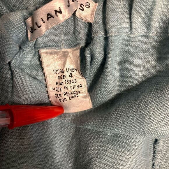 Jullian Jones Vintage Aqua Blue Linen 3 Piece Set - Picture 13 of 16